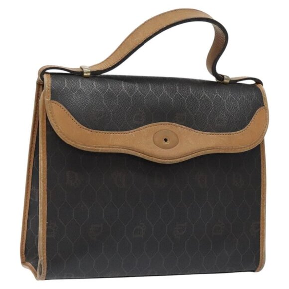 Christian Dior Honeycomb Canvas Hand Bag PVC Black - Picture 1 of 16